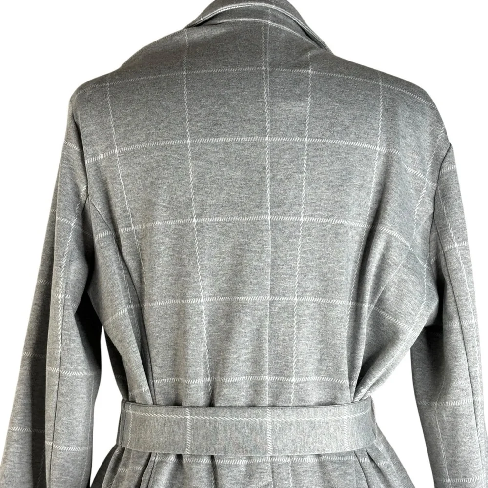 New C Est 1946 Womens Grey / White Window Pane Light Weight Jacket Size Large